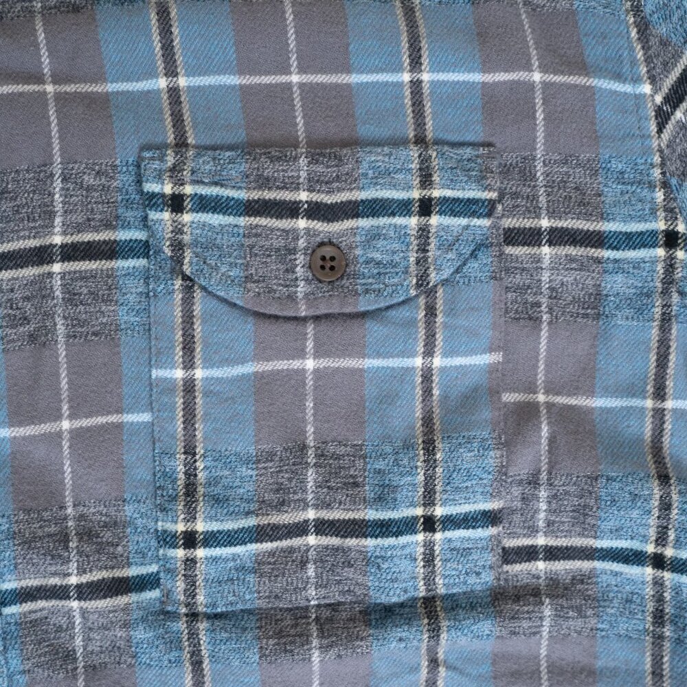 Vissla Flannel Shirt Button Up Long Sleeve Blue Gray Plaid Central Coast Small - Picture 7 of 14